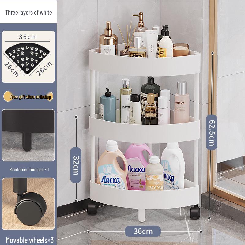 Triangle Multi-Layer Corner Storage Rack for Bathroom and Kitchen