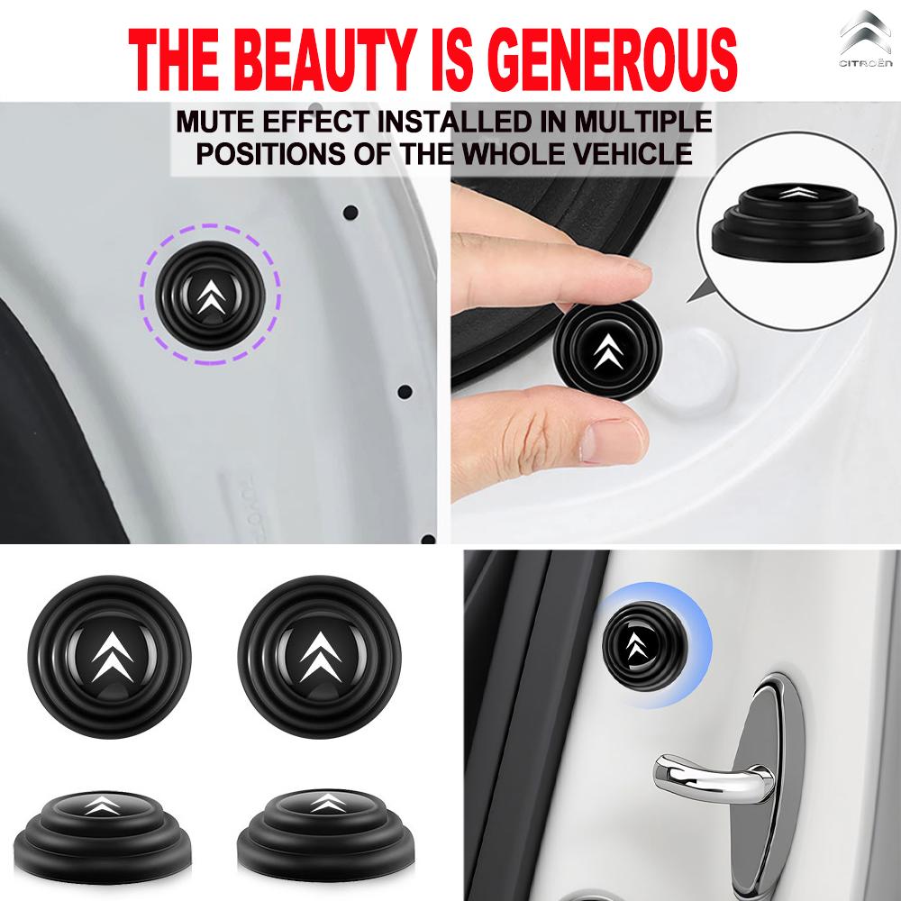 ALO2 Car Sticker Soft Flexible Silicone 4PCS Car Door Shock-Absorbing Protective Stickers No Deformation Anti-Bump For CITROEN Series