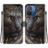 Handmade PU Leather Flip Case for Redmi 12C/Redmi 11A Anti-Slip Shockproof Cover with Wrist Strap & Heart/Rose Cat Designs