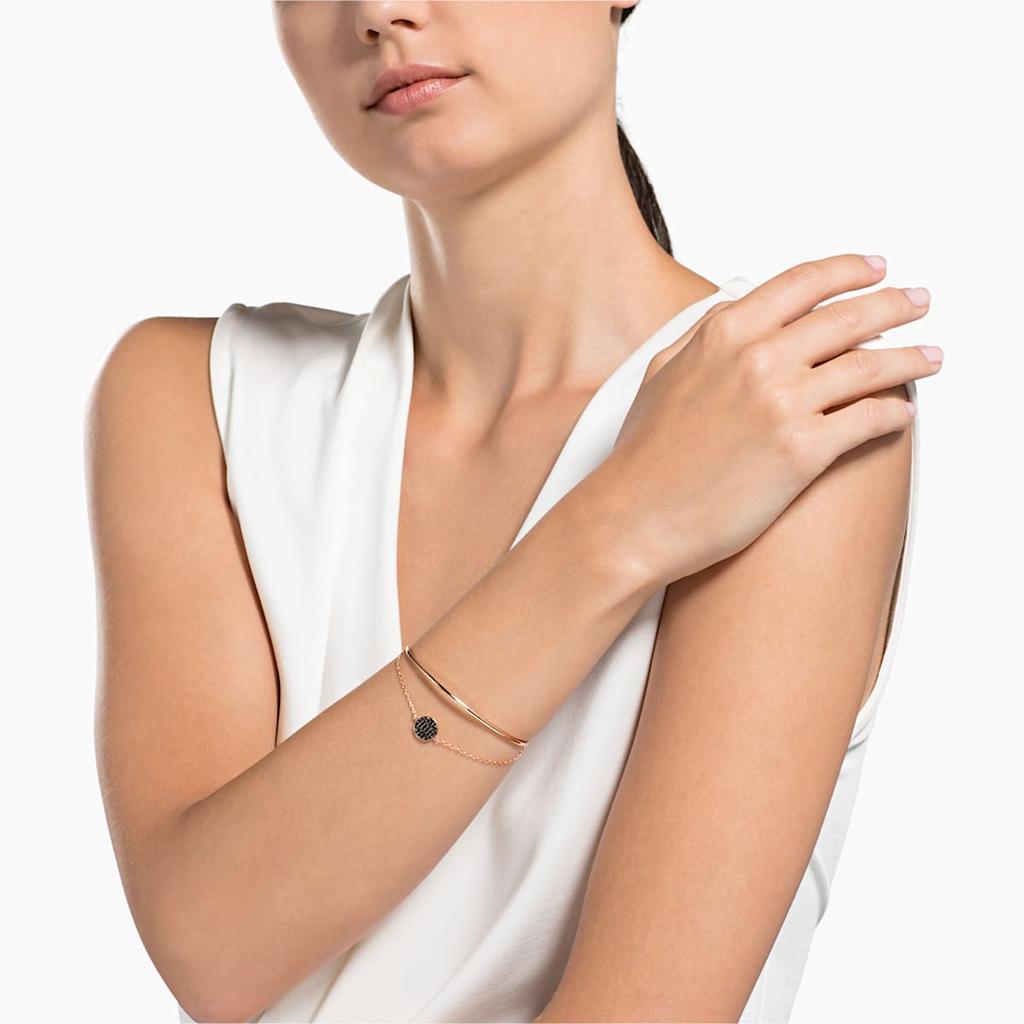Swarovski Ginger Round Logo Two-In-One Twisted Chain Bracelet Women bracelet Rose-Gold 5389046
