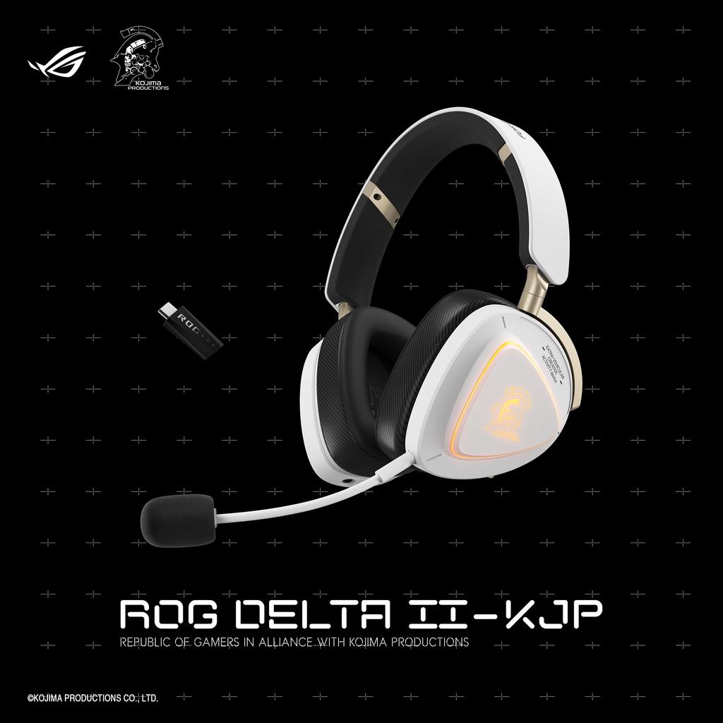 ASUS ROG Delta II-KJP Wireless Gaming Headset 50mm Drivers Bluetooth 2.4GHz Wired Detachable Microphone RGB Light Up to 110 Hours Fast Charging