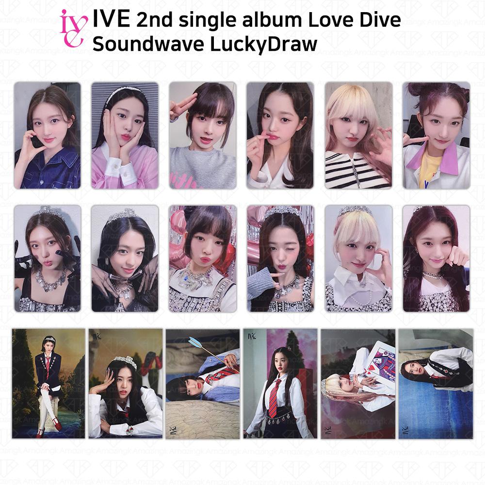 

IVE 2nd Single Album Love Dive Sound Wave Lucky Draw Официальная фотокарточка Открытка