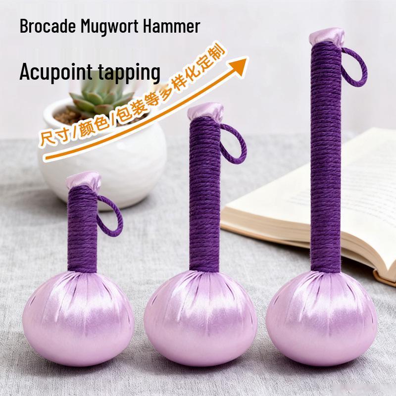 Year of the Horse Mugwort Meridian Massage Hammer - Solid Color Brocade Multifunctional Health Gift