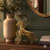 BEHOMA Aluminium Horse Decorative Figurine Showpiece | Gold Finish Decorative Statue |