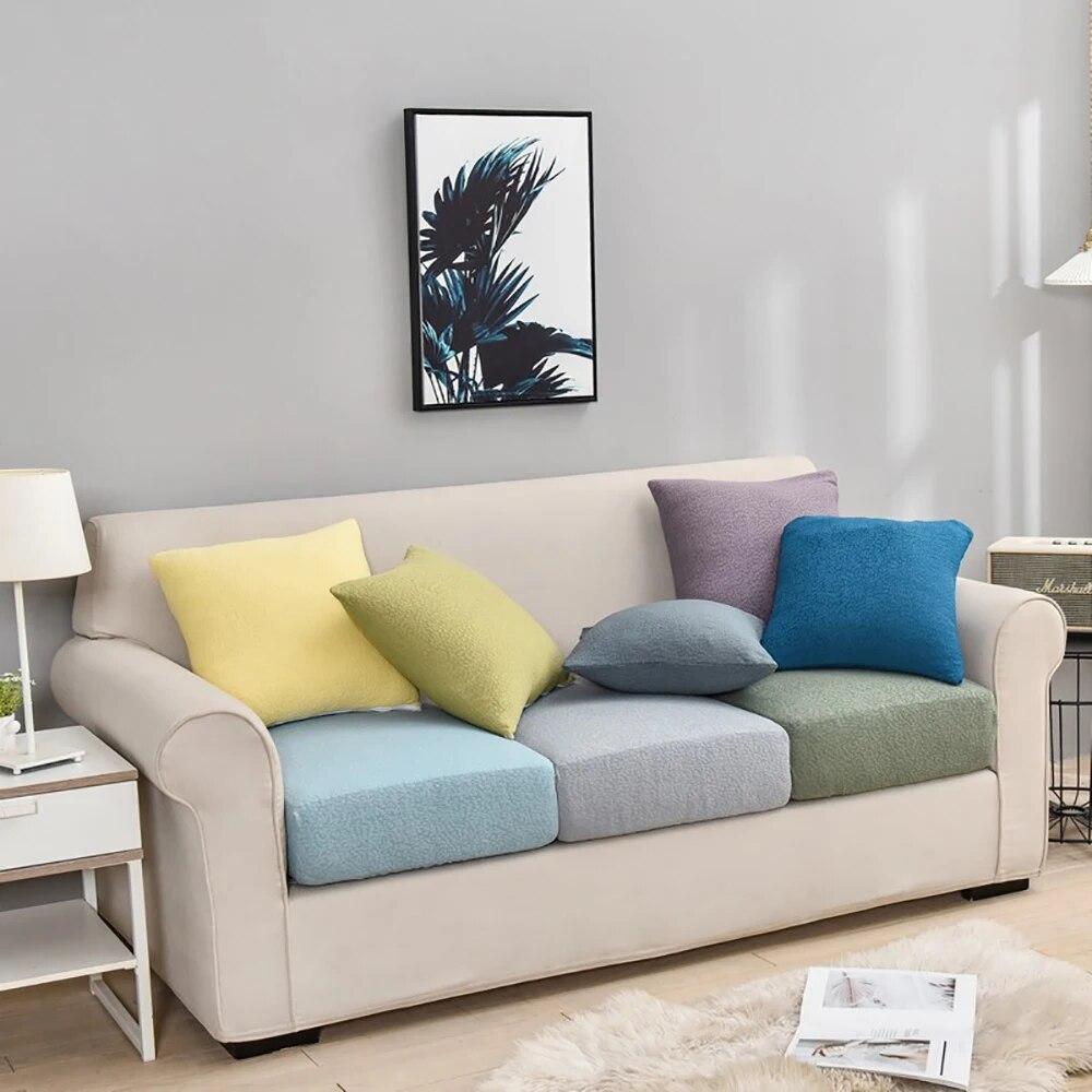Waterproof Seersucker Sofa Cover Elastic Jacquard Sofa Seat Cushion Cover For Living Room L-Shape Corner Armchair Sofa Slipcover