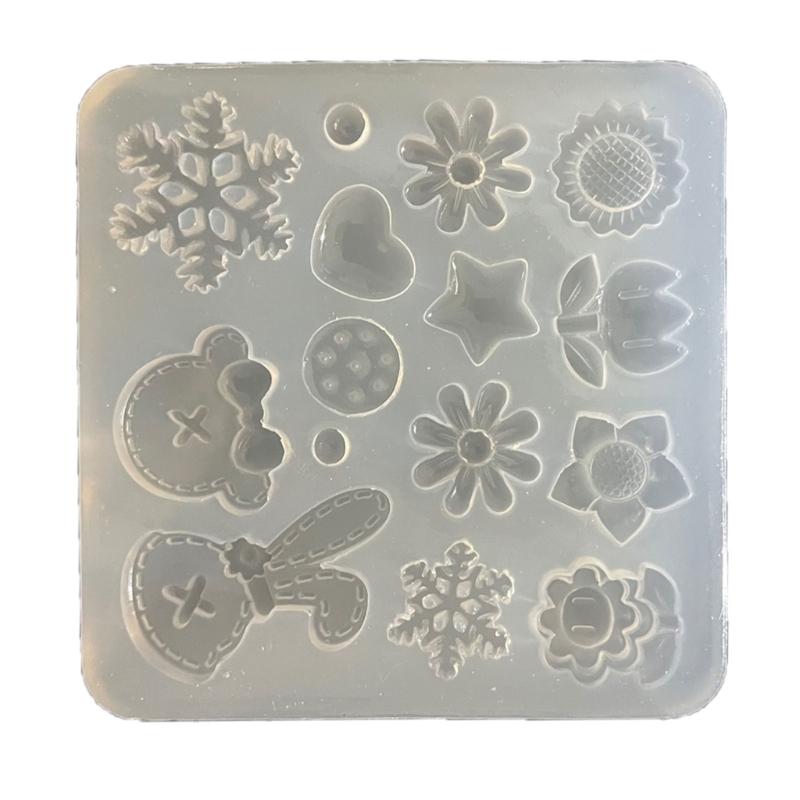 Flower Heart Charm Silicone Mold for DIY Necklace Jewelry Making Keychain Ornaments Handmade Butterfly Pendant Resin