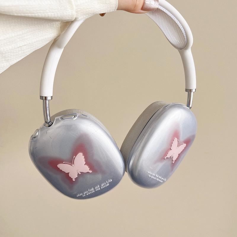 For Apple AirPods Max Case - Gradual Change Pink Butterfly Headphone Case