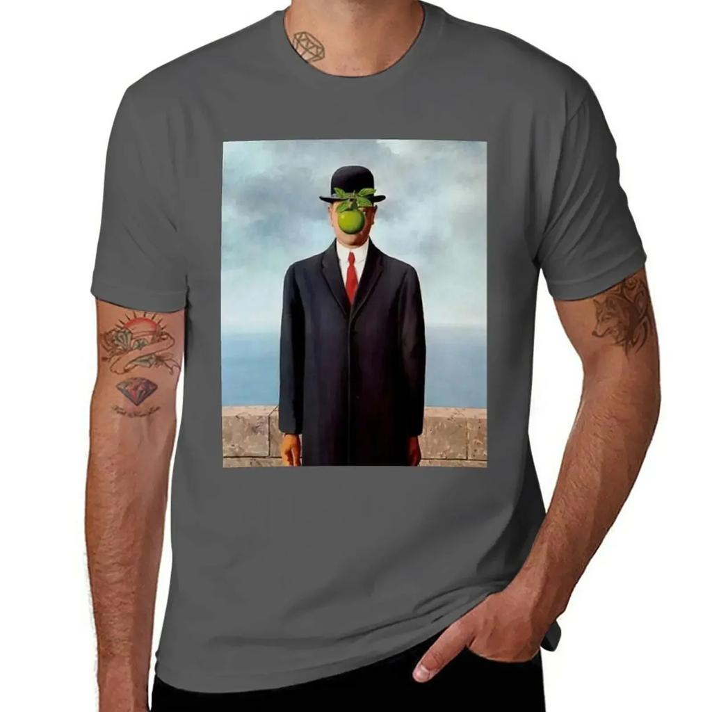 Der Sohn des Menschen, von Rene Magritte 1964 T-Shirt Oberteile Sommeroberteile Herrenkleidung