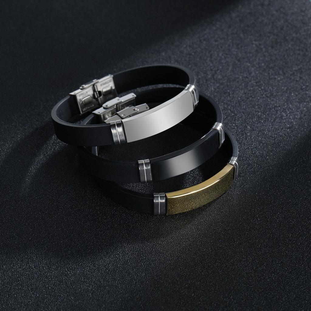 Simple Titanium Steel Buckle Bracelet Outdoor Wristband Fade Resistant Engravable