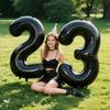 40Inch Big Black Number Balloon Jumbo Giant 0-9 Foil Helium Number Balloon for Baby Shower Photo Shoot Birthday Party Decoration