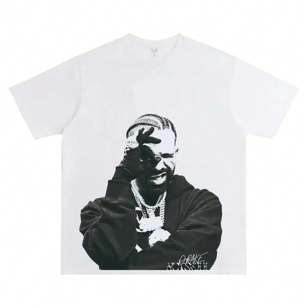 Drake Search & Rescue Muster Print T-Shirt Oversized Y2k Herren Damen Kurzarm Schwer 100% Baumwolle Hohe Qualität Damenbekleidung Sommerkleidung
