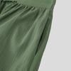 INCERUN  Vintage Men Drawstring Elastic Waist Solid Color Texture Irregular Cropped Loose Pants