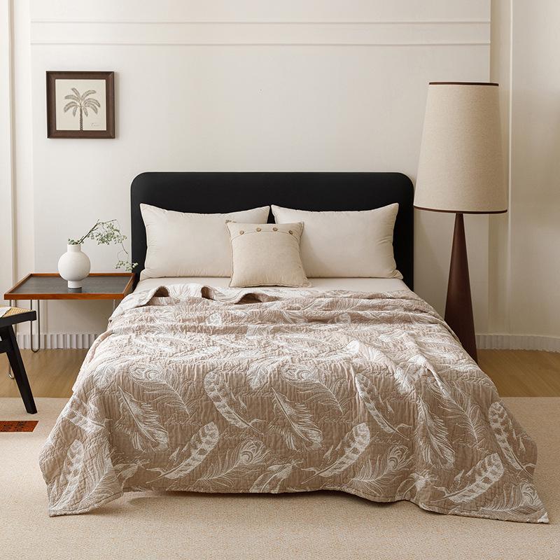 Three-Layer All-Cotton Jacquard Gauze Blanket: A-Grade Pure Cotton Nap, Multi-Functional, Air Conditioning Blanket