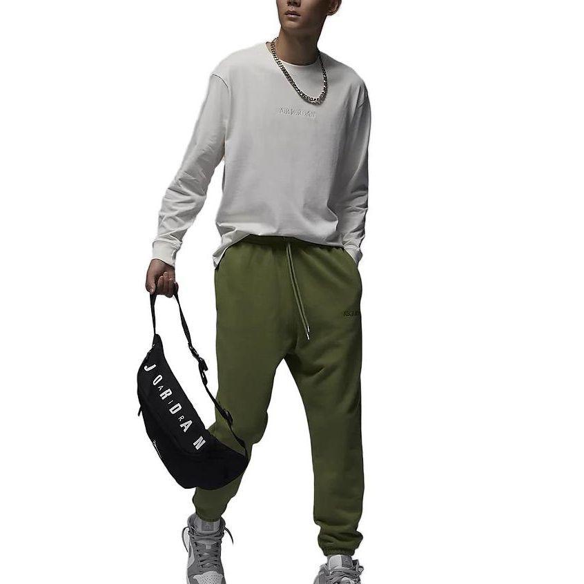 Jordan Wordmark Solid Round Neck Sports Long Sleeve T-Shirt Men Tops Sail-White FJ0703-133