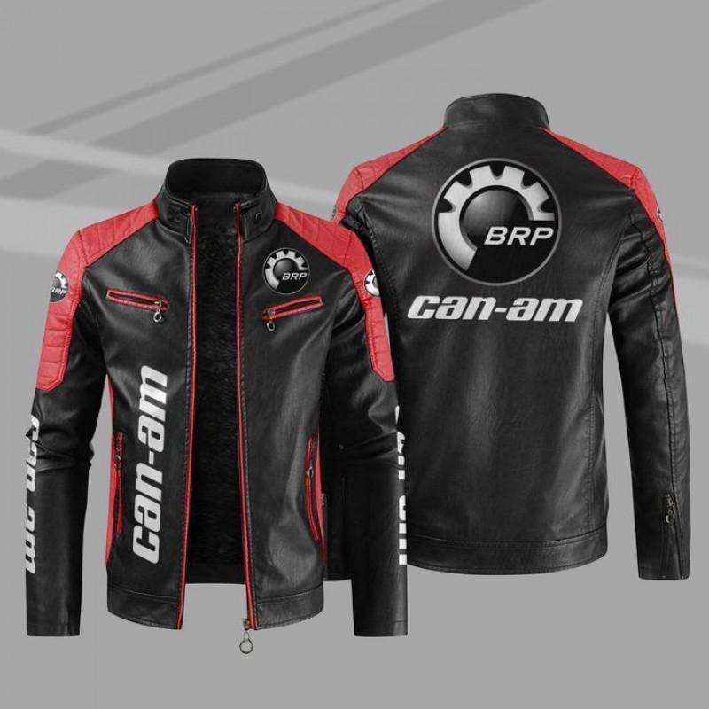 Mens Plus Size PU Leather Jacket Fleece Lined Stand Collar Printed Casual Winter Outerwear