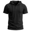 Men’s T-shirts Hooded Short Sleeves Cotton Shirts Fitness Tops Casual Street Punk Hip Hop Style Wear