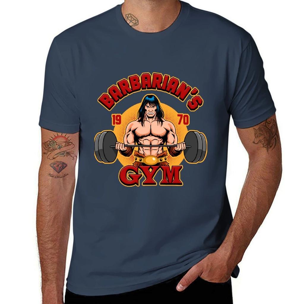 Men Women BarbarianS Gym TShirt Fashion Print Casual Short Sleeve