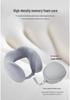 Blue Travel U-Shape Memory Foam Pillow: Foldable, Portable Neck Support with Buckle, Perfect for Naps.