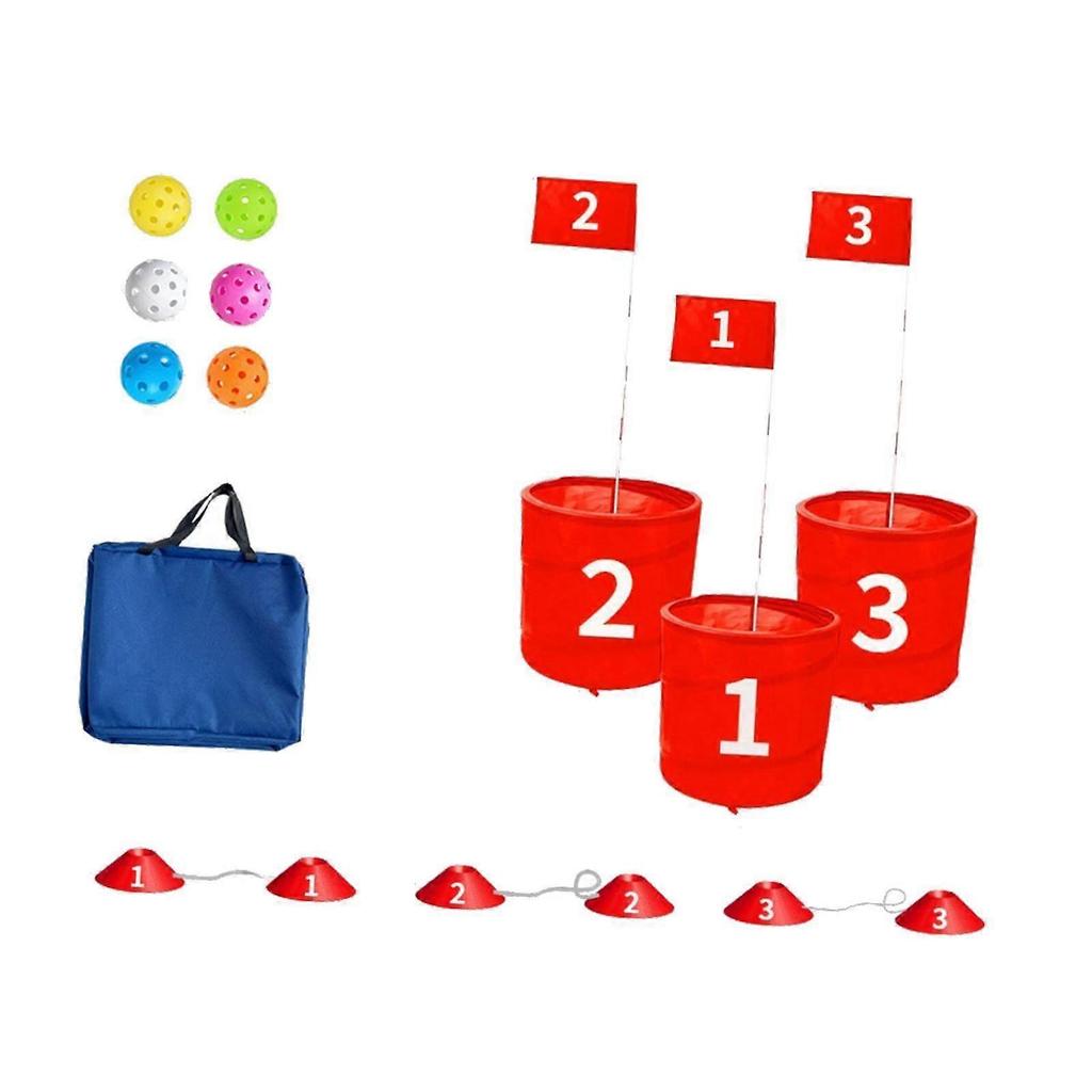 Golf Game Set Chipping Practice Outdoor Portable Park Beach Foldable Buckets 3 Buckets