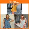 Summer Floral Knit Dress With Vneck Short Sleeves For Casual Women