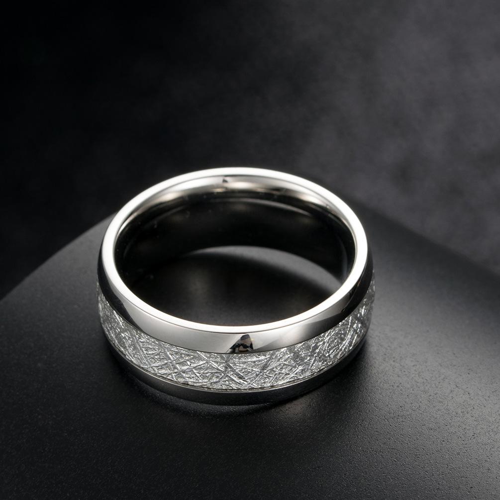 Ice Silk Foil Mens Ring Titanium Steel Ring Accessories
