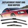 Natural Rubber Wiper Blades Car 3 Piece Set for Mazda CX-5 CX-9 Pre-2017/2017+, 24"+18"+14" Easy Installation Front and Rear Windshield Wipers, Silent