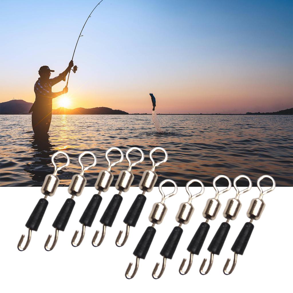 50Pcs Fishing Quick Changes Swivels Fishing Line Connector Lures Connector Clip Salt/Freshwater Fishing Barrels Swivels