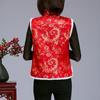 Chaleco de Mujer Estilo Año Nuevo Chino Protección Sin Mangas Cuello Mao Abotonadura Sencilla Estampado Grueso Festivo Cálido Festival