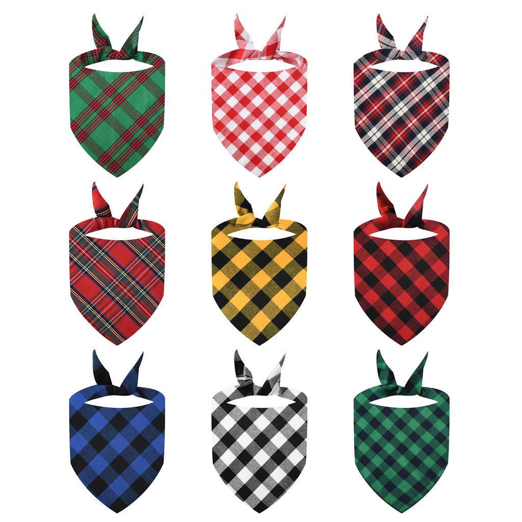 2PCS Pet Bandana for Cat Dogs Christmas Festival Party Props Dog Bandanas Scarf Triangle SalivaTowel Pet Holiday Collar