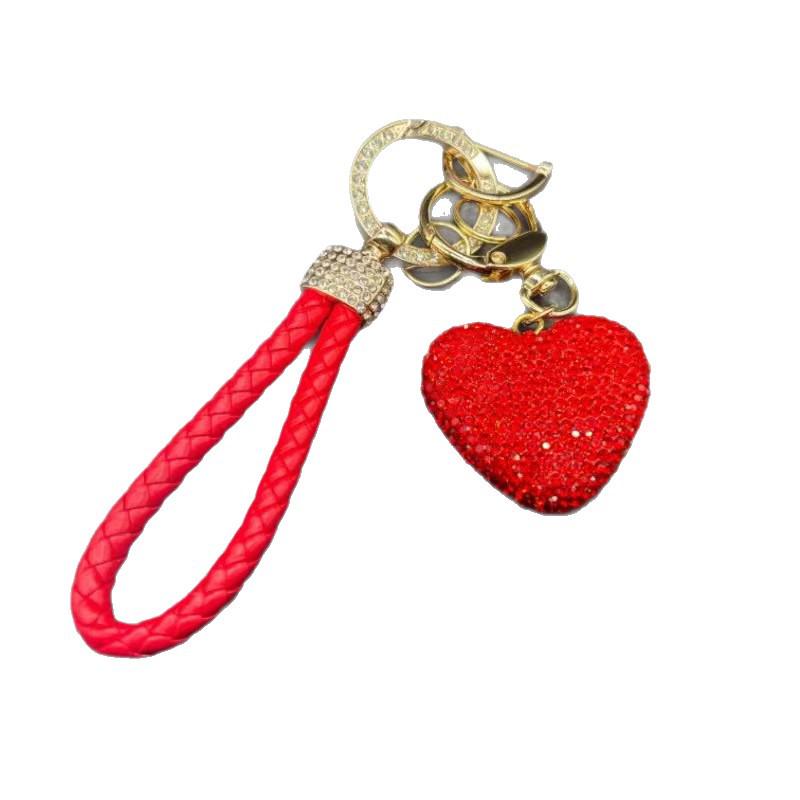 Women's Heart-Shaped Diamond Keychain - Valentine's Day Bag Pendant