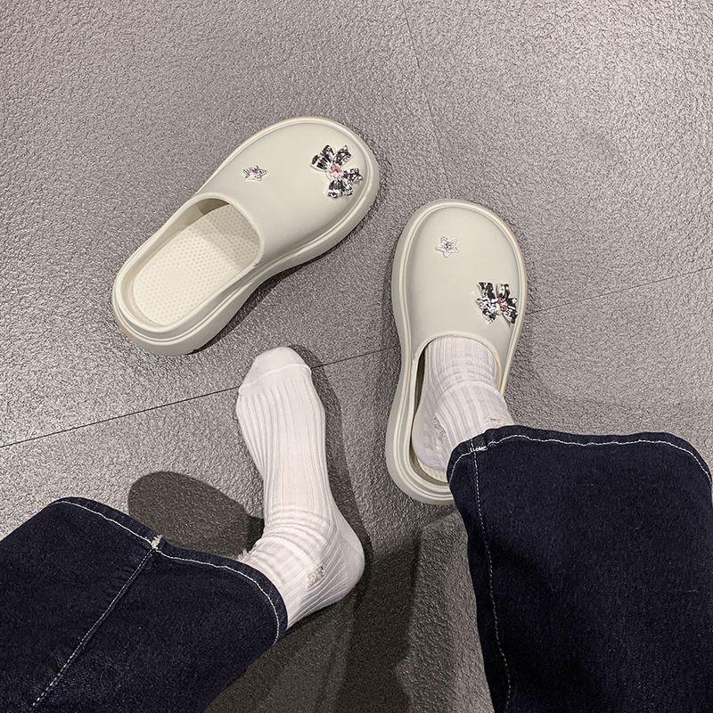 Internet Celebrities Super Fire Stepping On Shit Feeling Heightened Cool Slippers Children Summer Wear 2025 New Non-slip Thick-bottomed Bag Head Sli