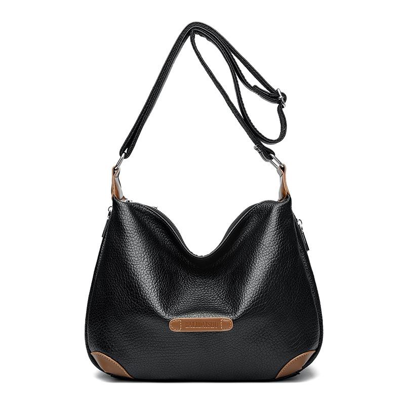 Women s bag new large-capacity women s shoulder oblique span bag simple and versatile fashion large-capacity bag чёрный