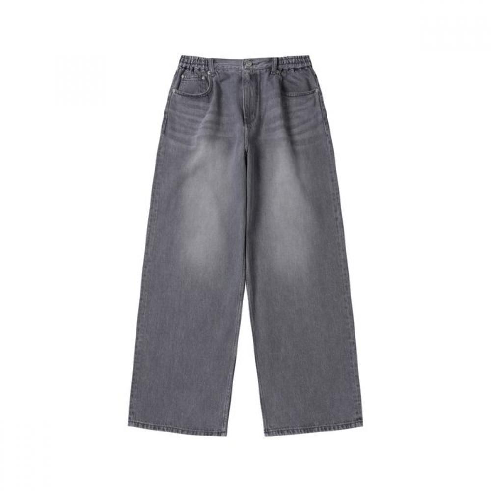 Customellow Gray Wide Fit Banding Jeans Cwpam25390gyl 34