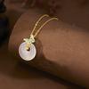 925 sterling silver chalcedony butterfly zircon necklace new Chinese versatile safety buckle jewelry necklace