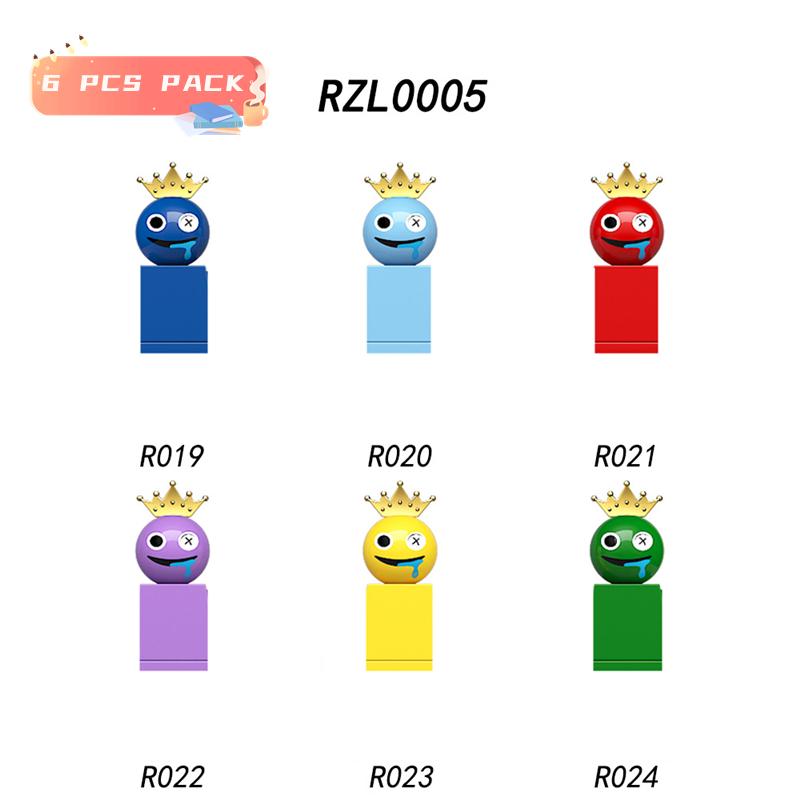 RZL0004 0005 Rainbow Mini Action Figures Bricks Building Blocks Games Character Colorful Man Model Toys Gifts for Kids