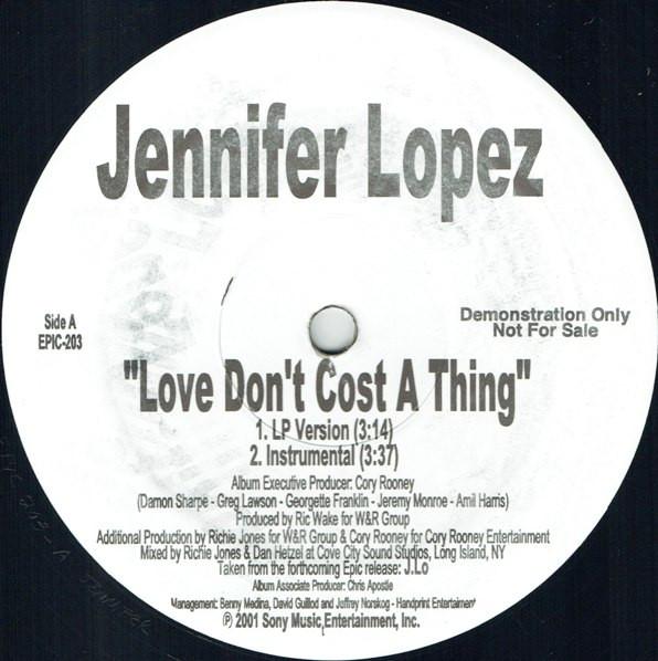 

12-дюймовая пластинка JENNIFER LOPEZ Love Dont Cost A Thing EPIC203PROMO Epic 2001 US Rap HipHopRB Б/у