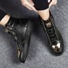 Fashion High Top Leather Men Shoes Casual Platform Sneakers Breathable White Skateboard Luxury Designer Shoes Botas Para Hombre