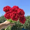 1/3pcs Artificial Flowers Handmade Crochet Rose Finish Product Outdoor Garden Wedding Bridal Bouquets Home Bonsai Party Diy Gift