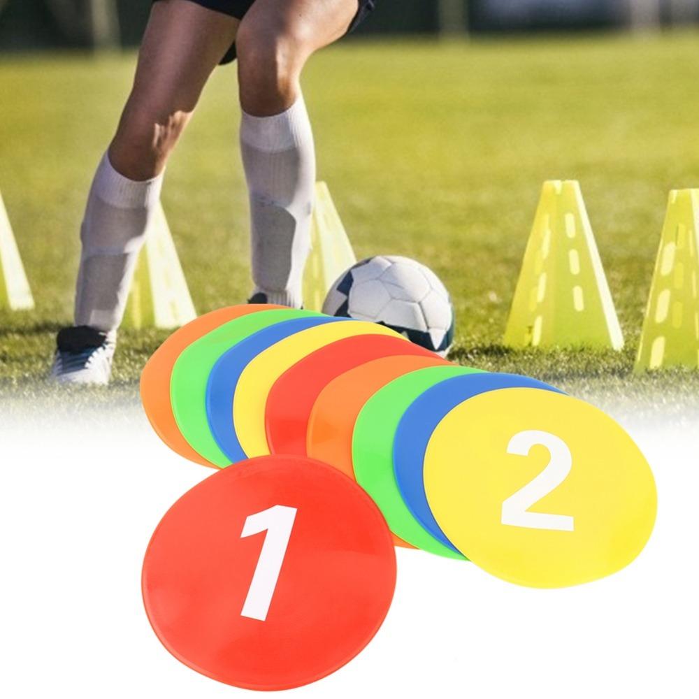 11PCS TPE Training Discs Round Flat Marker Set Portable Spot Markers  Soccer Training