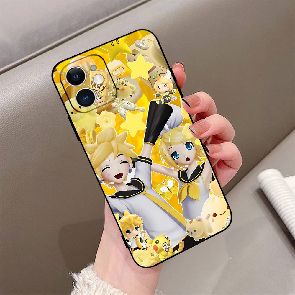 J-KagamineS Rin Len Handyhülle Schwarze Handyhülle Für IPhone 17/16/15/13/14 Pro Max/ 11Plus/X/Xr/Xs Max 13mini