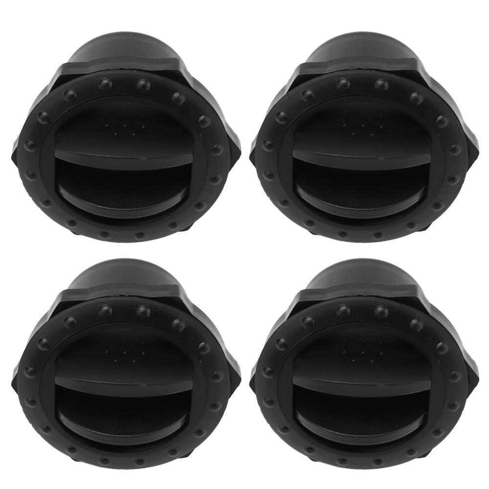 4PCS Compatible 60mm Hole Air Conditioning Outlet Deflector Black Universal Knob Style Electroplate Knob Buses