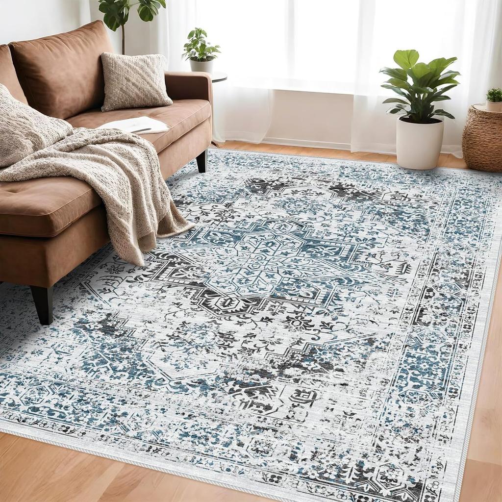 Temu Ethnic Style Persian Floor Mat Household Living Room Dust-Proof Carpet Bedroom Dirt-Resistant And Easy To Take Care Of Bedside Blanket