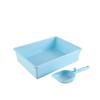 Semi-Enclosed PP Cat Litter Box: Square Design, Easy Clean, Cross-Border Support
