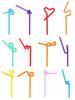 ZISIZ Disposable Colored Handmade Art Straws