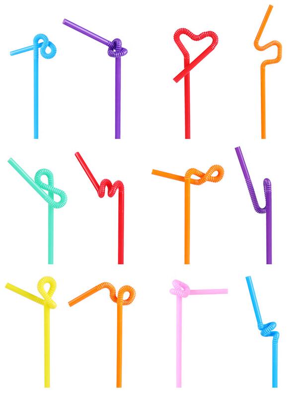 ZISIZ Disposable Colored Handmade Art Straws