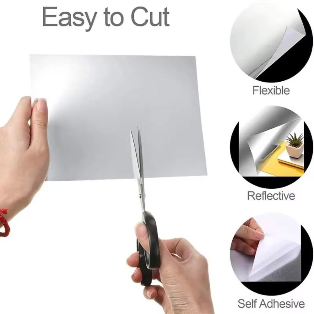 20/30/40cm Mirror Wall Stickers Self-Adhesive Makeup Mirror Non Glass Mirror Stickers  Home Office