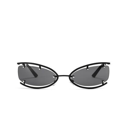 Personalized Metal Cat Eye Sunglasses Women'S Personality Future Technology Wind Sunglasses Men'S Half Frame Sunglasses New