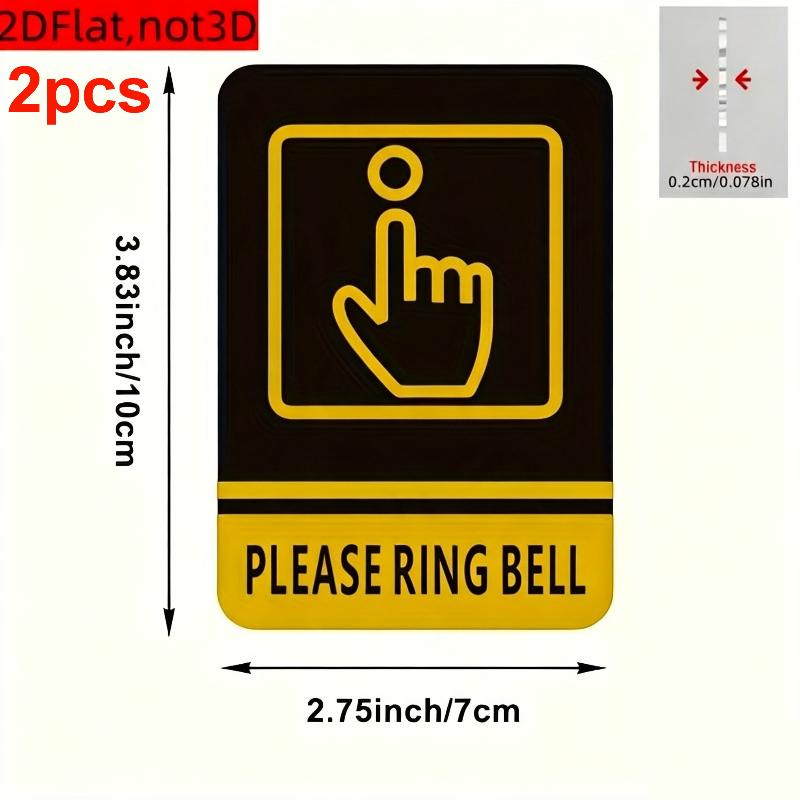 2 Pezzi Divertente Segno Acrilico "Si Prega di Suonare il Campanello" Impermeabile Decorazione Parete Porta per Negozio Caffetteria Ingresso Vendita al Dettaglio