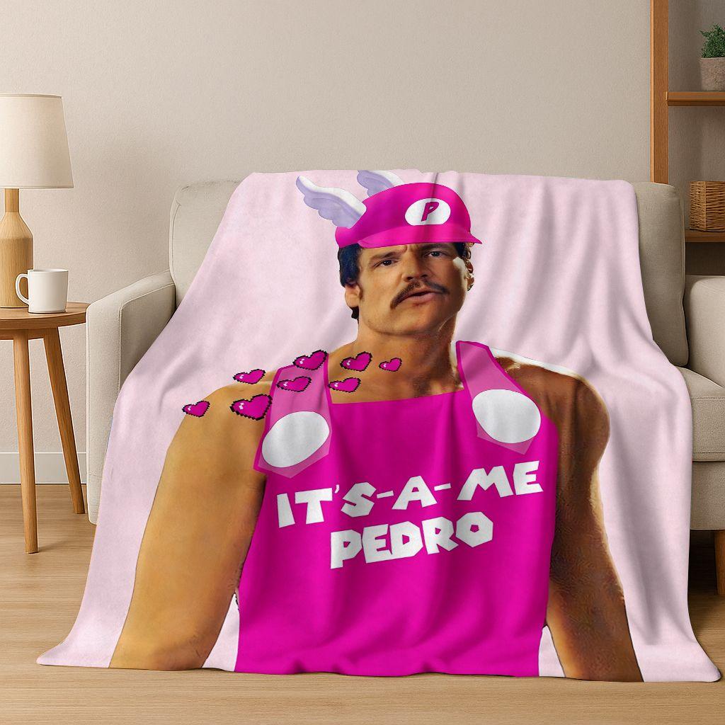 2025 Neue Pedro Pascal Schauspieler Star Kunst Flanelldecke, Gemütliche Weiche Überwurfdecke für Zuhause Schlafzimmer Bett Sofa Picknick Abdeckung Kinder Geschenk