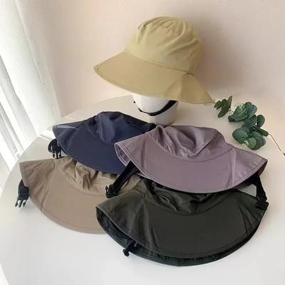 1-5PCS Breathable Mesh Bucket Hat for Men Summer Surf Fishing Adjustable Chin Strap Sun Hat UV Protection Outdoor Sports Cap